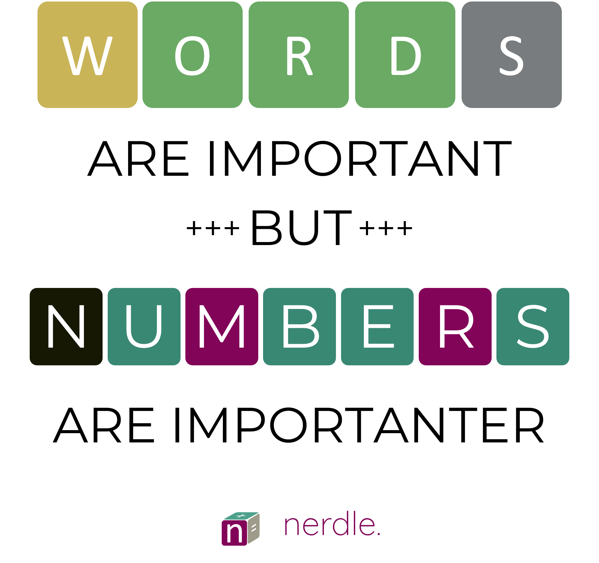 Words are important but numbers are importanter
